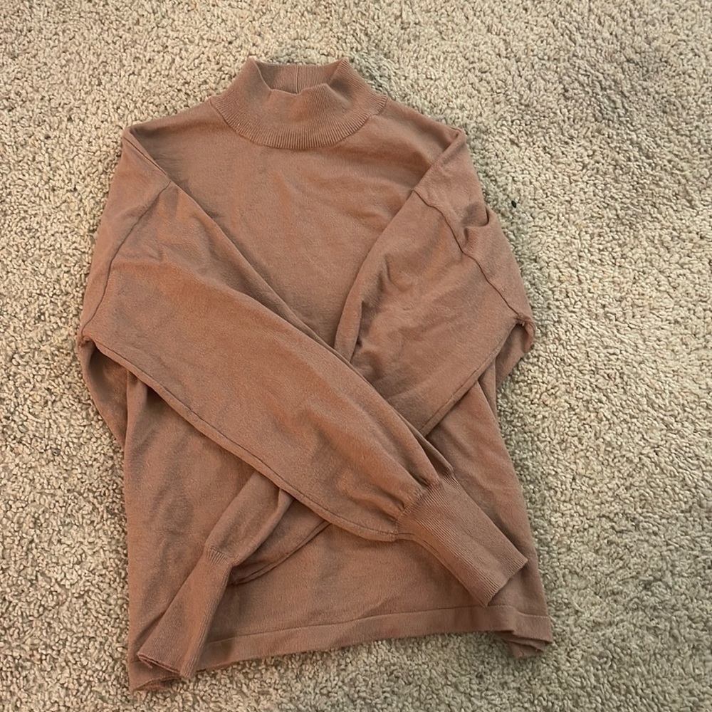 Tan brown turtleneck long sleeves very soft fabric brand LASCANA